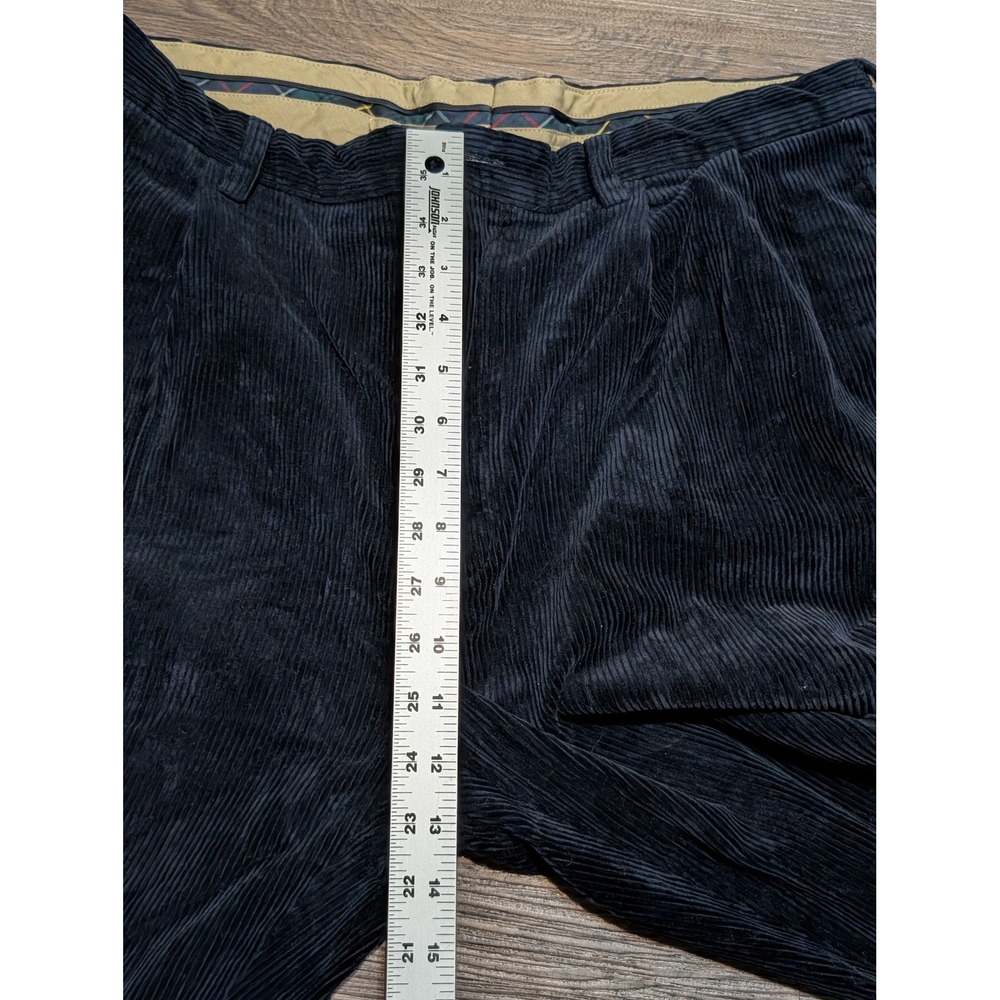Polo Ralph Lauren Mens Navy Blue Wide Wale Corduroy Pleated Pants 38x30 Relaxed - Picture 2 of 9
